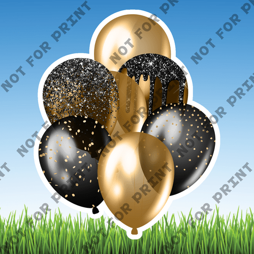 ACME Yard Cards Small Black & Gold Balloon Bundles #004