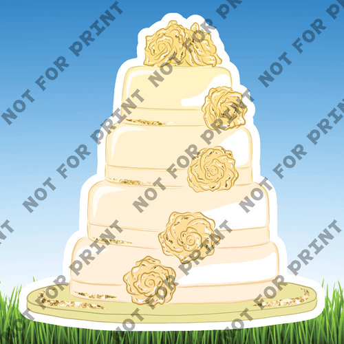 ACME Yard Cards Small Gold & Cream Wedding Theme #024
