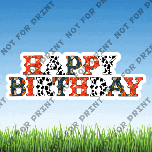 ACME Yard Cards Small Happy Birthday Western Theme #016