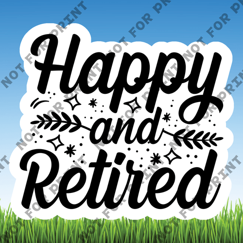 ACME Yard Cards Small Happy Retirement Word Flair #023