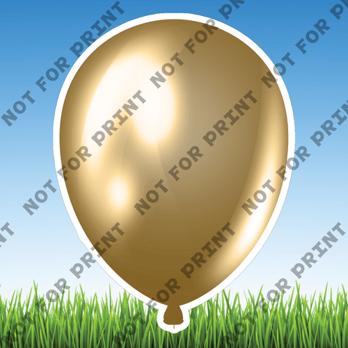 ACME Yard Cards Small Navy & Gold Balloons #004
