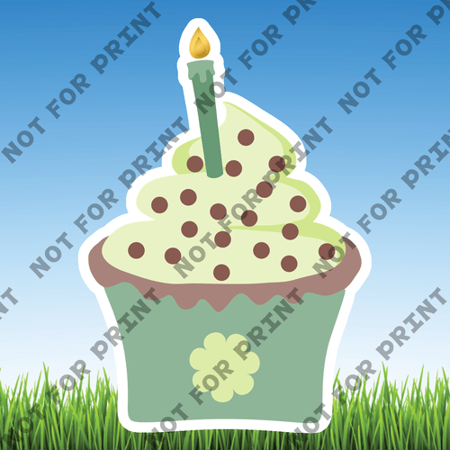 ACME Yard Cards Small Pastel Green & Blue Birthday Theme #003