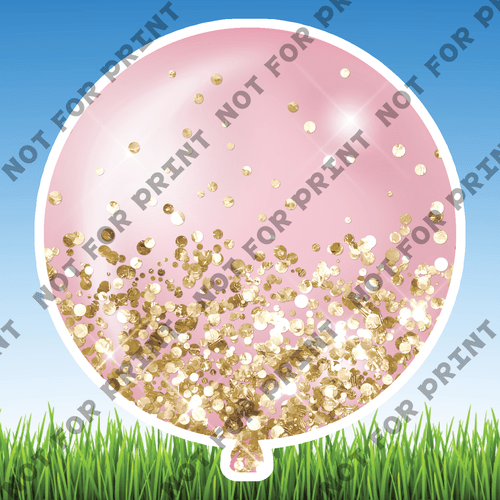 ACME Yard Cards Small Pink & Gold Glam Round Balloons #010