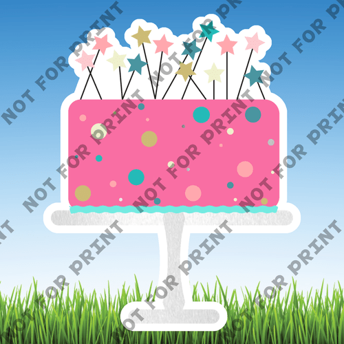 ACME Yard Cards Small Pink & Teal Birthday Theme #001