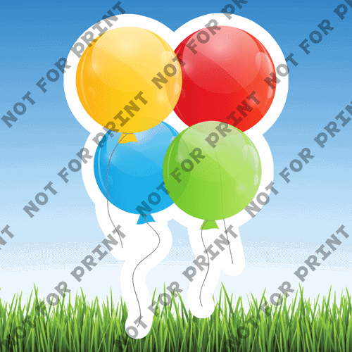 ACME Yard Cards Small Primary Color Balloons #006