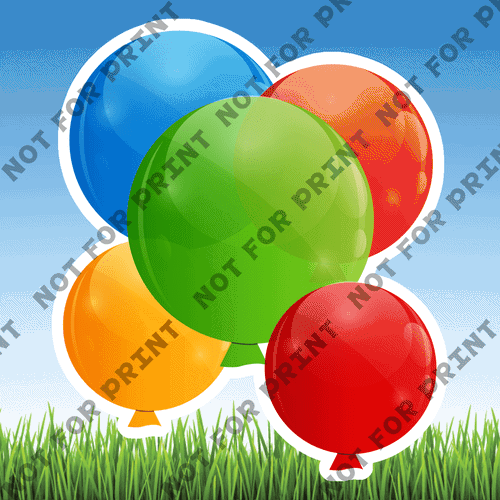ACME Yard Cards Small Primary Color Balloons #026