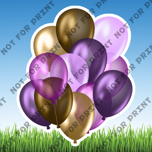 ACME Yard Cards Small Purple & Gold Balloon Bundles #003