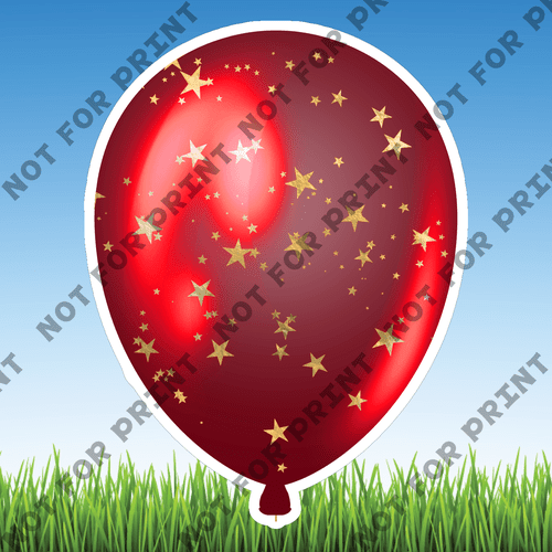ACME Yard Cards Small Red & Gold Balloons #017