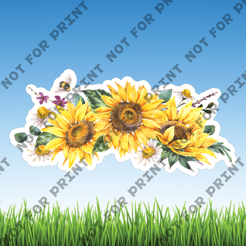 ACME Yard Cards Small Sunflower Watercolor Collection I #007