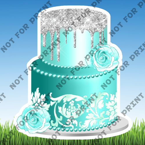 ACME Yard Cards Small Turquoise Cakes #001